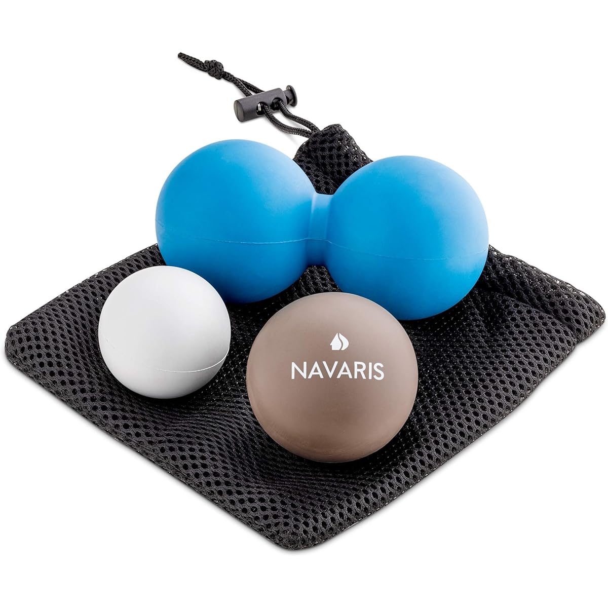 Navaris Massage Ball Set of 3 Fascia Massage - Self Massage Fascia Ball Lacrosse Ball Trigger Point - Pressure Points Peanut Shaped Hard