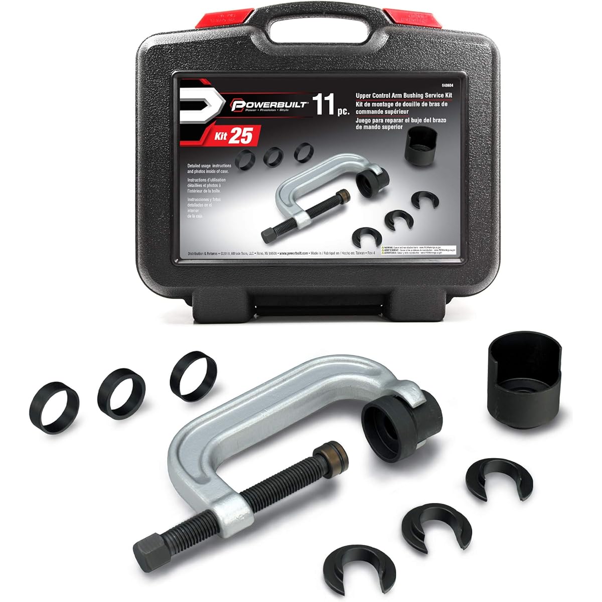 PowerBuilT 648604 Kit 25 UPPER Control Arm Bushing Service Tool Set for Ford, GM, Chrysler