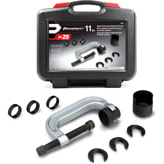 PowerBuilT 648604 Kit 25 UPPER Control Arm Bushing Service Tool Set for Ford, GM, Chrysler
