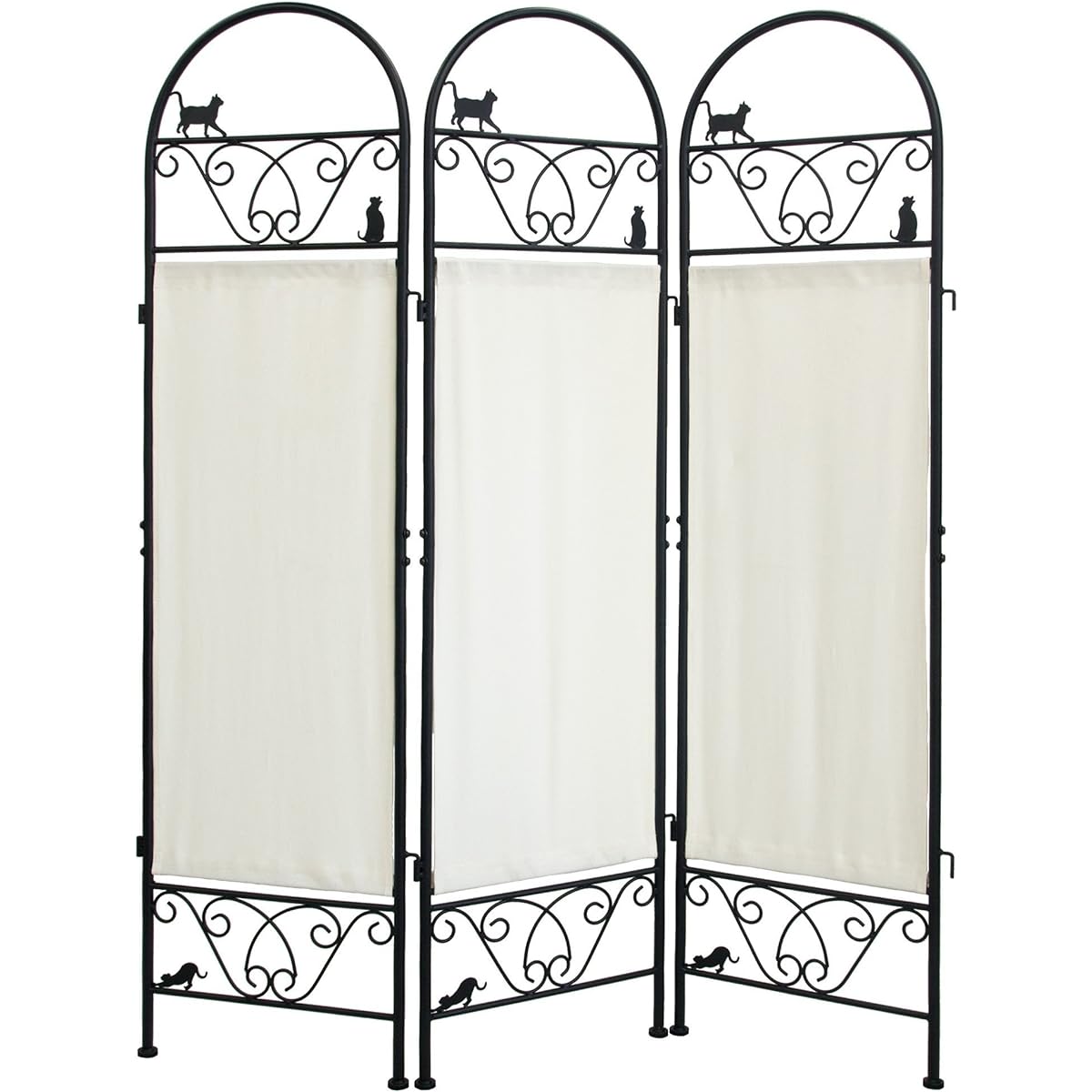 Miyatake Seisakusho Room Divider Black/White Width 40 x Depth 2 x Height 157 cm (per series) 3 Cat Partitions Height Adjustable SK-2828