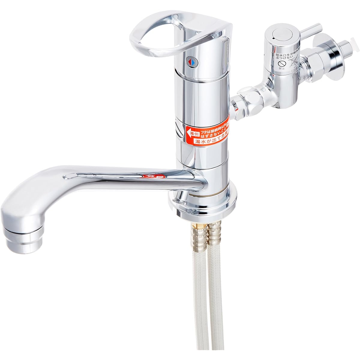 KVK Single-lever mixer faucet with mounting hole for sink, with branch hole (water supply/hot water supply), with stopper for cold regions, KM5011ZUTTU