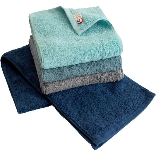 Tramparan Imabari Towel Muffler Towel Set of 4 RUN TOWEL Made in Japan Water Absorbent Approx. 20 x 110cm 100% Cotton Sports B Set (Turquoise, Blue Green, Gray, Navy)