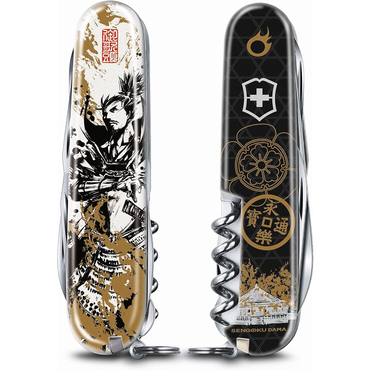 VICTORINOX Sengoku Sumi-e Climber Series Swiss Army Knife Multifunctional Knife Collection Disaster Prevention Goods Swiss Made Multi-Tool with 14 Functions Warlord Family Crest Goods Gift Present Special Paulownia BOX [Domestic Genuine Product]