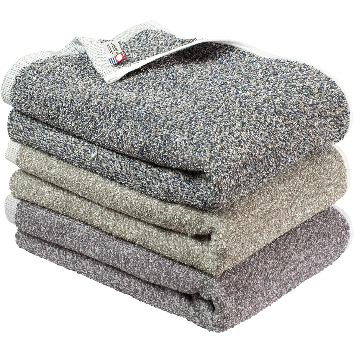 Tramparan Imabari Towel Bath Towel Set of 3 eco mix Imabari Towel Certified Water Absorbent 100% Cotton (Assorted)