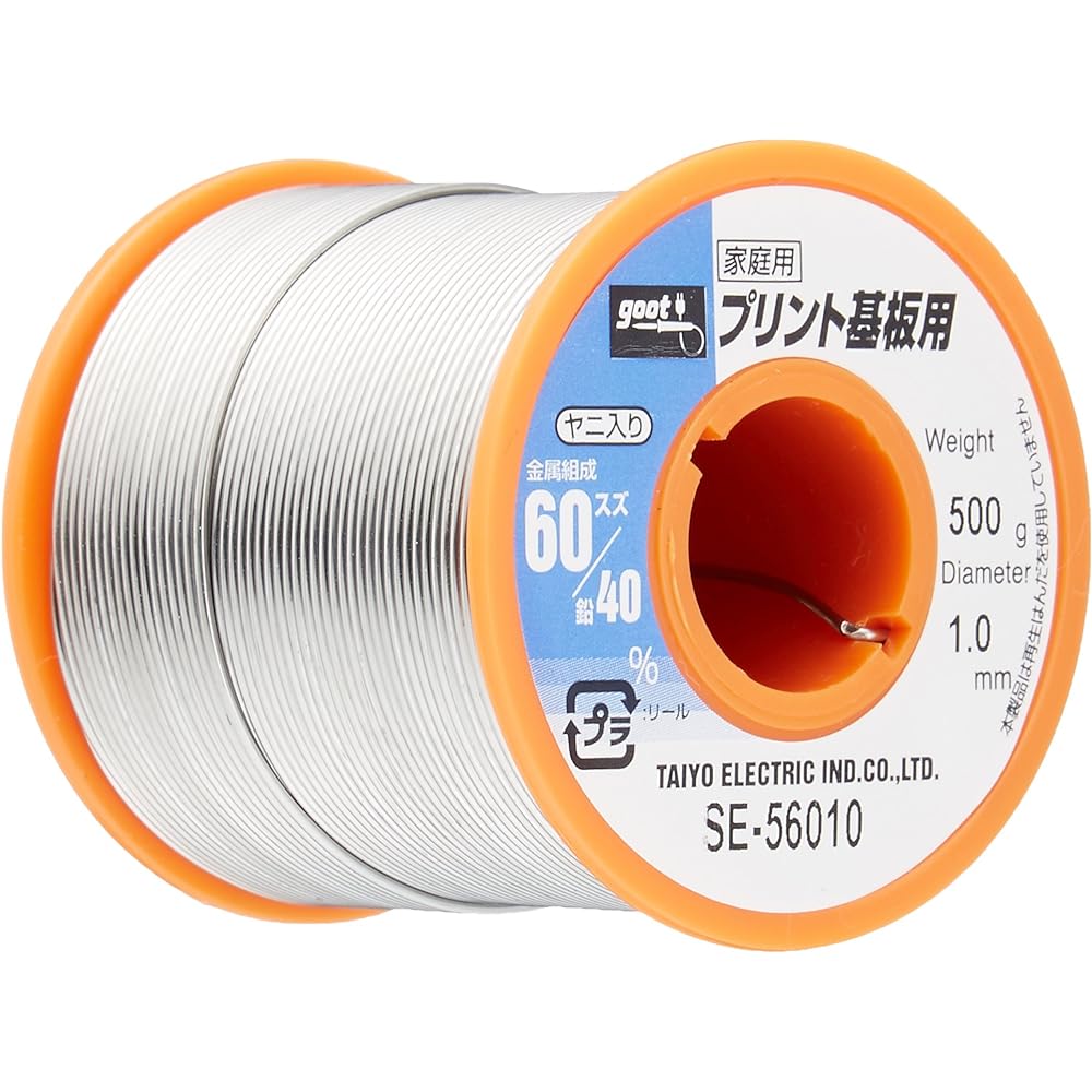 goot Lead solder Φ1.0mm 60% tin/40% lead 500g reel with resin SE-56010 Made in Japan