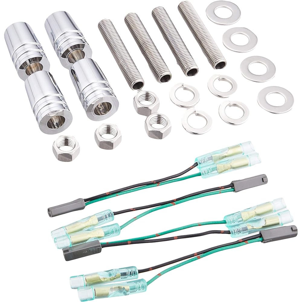 POSH Motorcycle Supplies Turn Signal Classic Bullet Type Car Model Specific Set GSX1400/Inazuma 1200/400/GSX400 Impulse ('99~) Plated Body/Clear Lens 080499-53