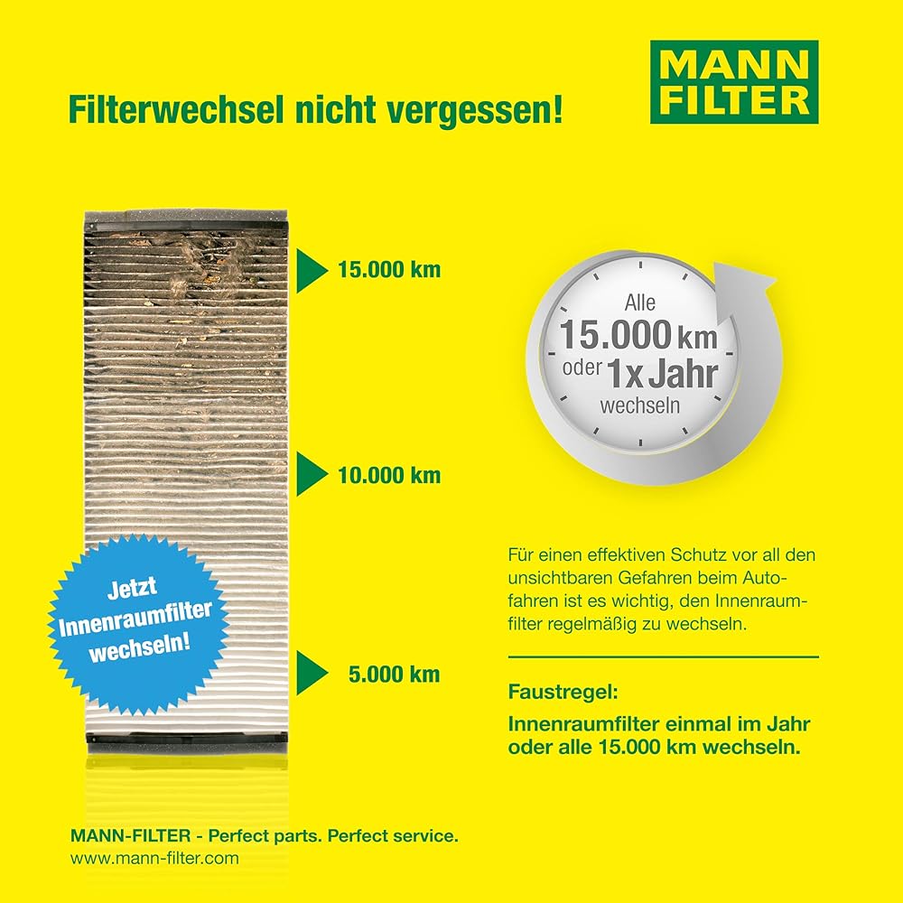 MANN Air Conditioner Filter (Mercedes Benz/A Class) with Activated Carbon Included, Large Deodorizing Effect CUK 3780 [Model: 168032, 168033, 168133 First Year: 98/09-05/01] Part Number: CUK3780 CUK3780
