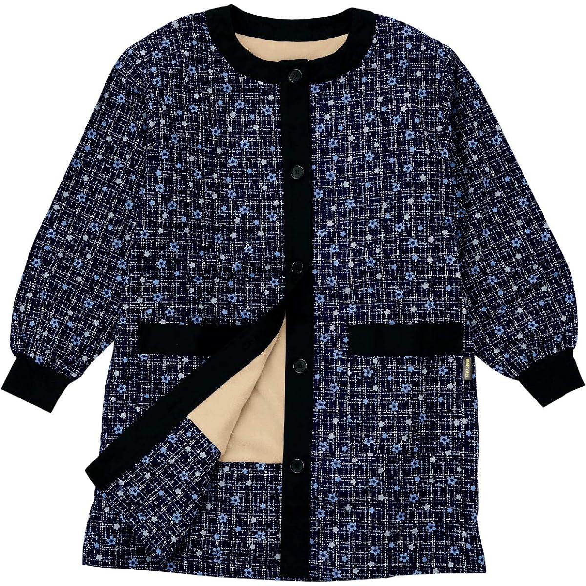 seiei [Moisture Absorption Heat Generating Warm Kappougi] Kappogi Apron Hanten with Aluminum Sheet (Navy Blue, M-L)