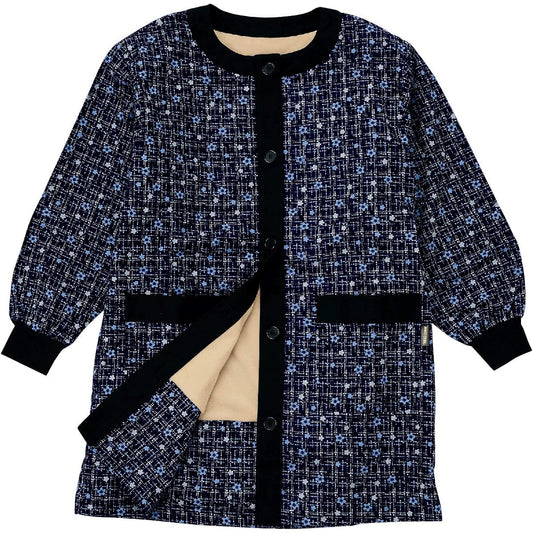 seiei [Moisture Absorption Heat Generating Warm Kappougi] Kappogi Apron Hanten with Aluminum Sheet (Navy Blue, M-L)