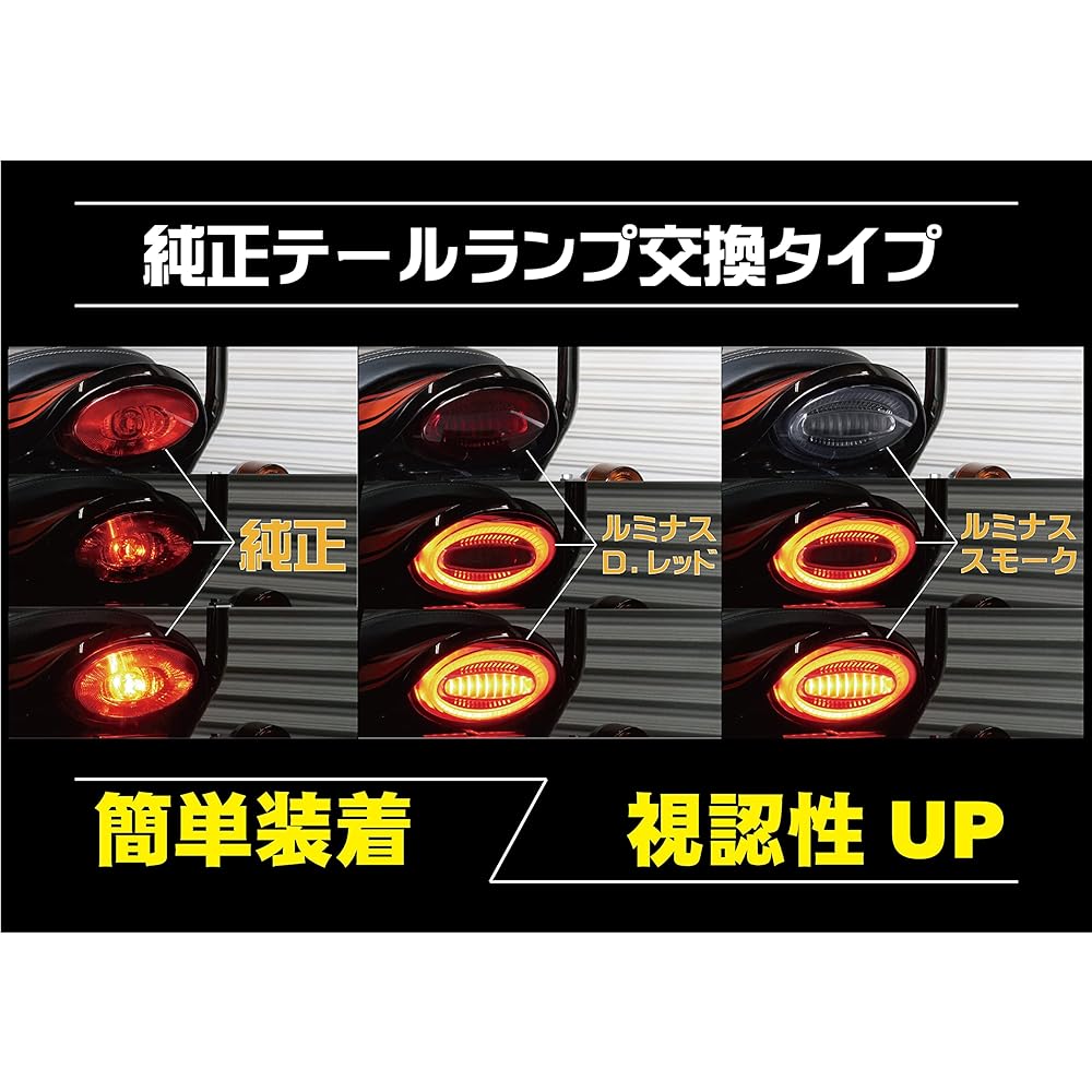 POSH Motorcycle Supplies LED Tail Lamp Luminous Z900RS/CAFE (18-23) Dark Red 132290-96