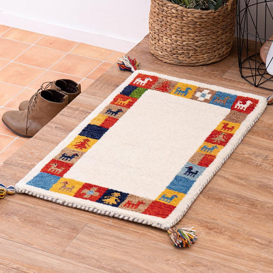 Hagiwara GABBEH Entrance Mat Indoor Approx. 45 x 75cm "GABBEH A3" Create a luxurious relaxing space