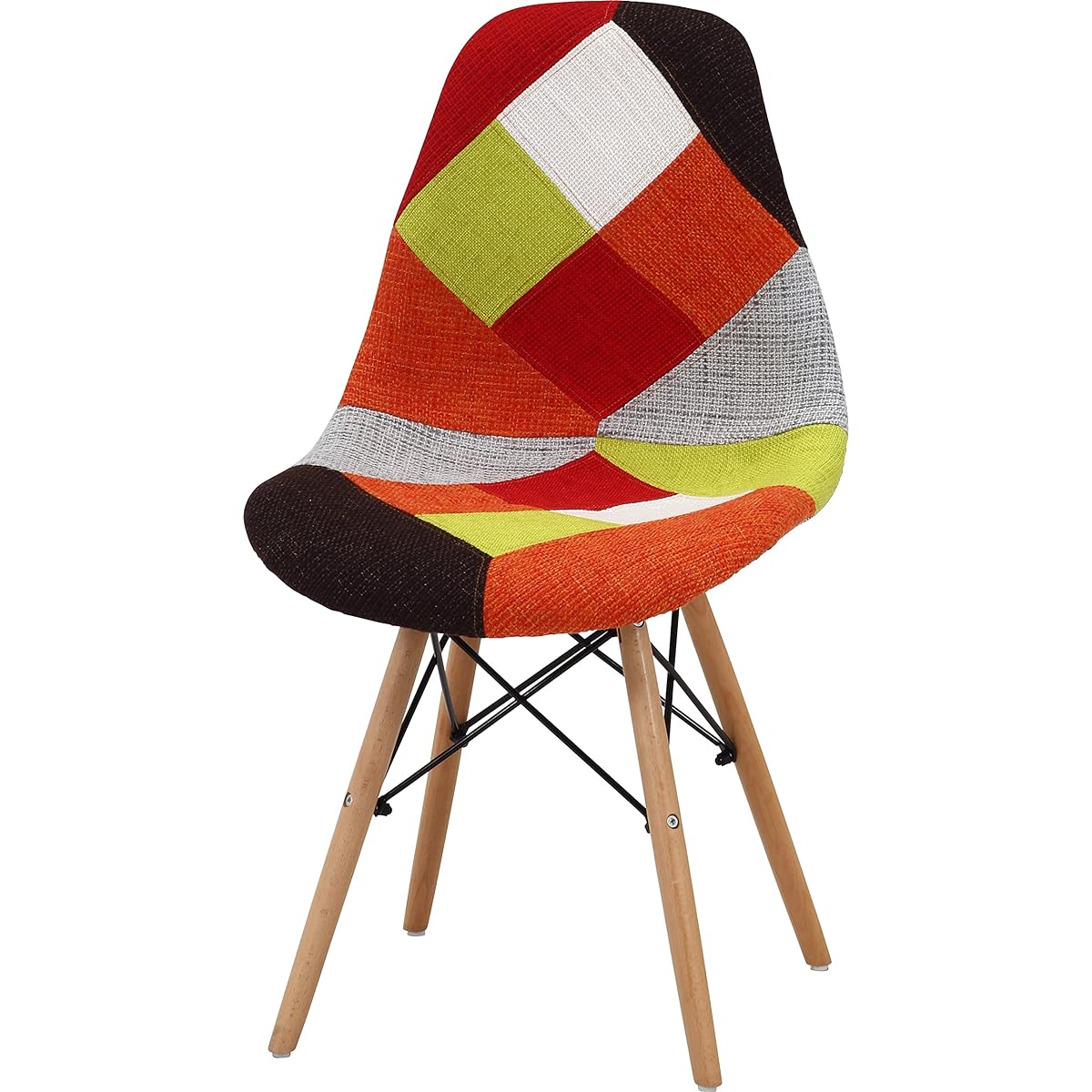 Fuji Boeki Eames Chair Width 51 x Depth 46 x Height 82cm Red Dining Chair Shell Shaped Patchwork 70584 Small