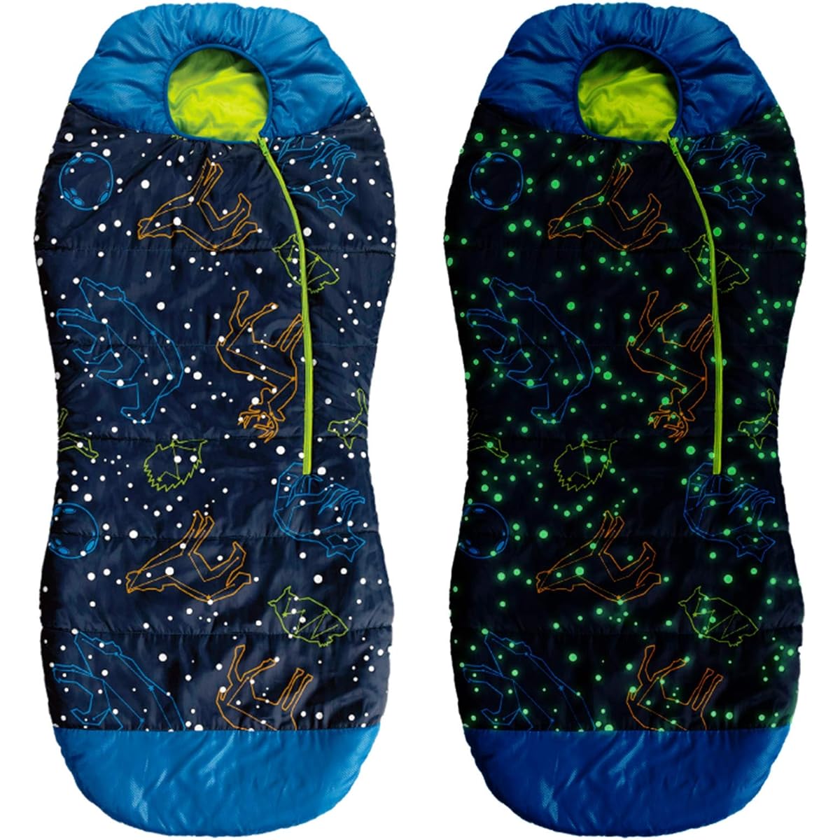 AceCamp Kids Sleeping Bag Children's Sleeping Bag Spring, Autumn, Winter Sleeping Bag Mummy Shape Children's Sleeping Bag Luminous Glows in the Dark -1℃ Compact Lightweight Easy to Store Outdoor Children Kids Gift Camping Disaster Prevention Evacuation S