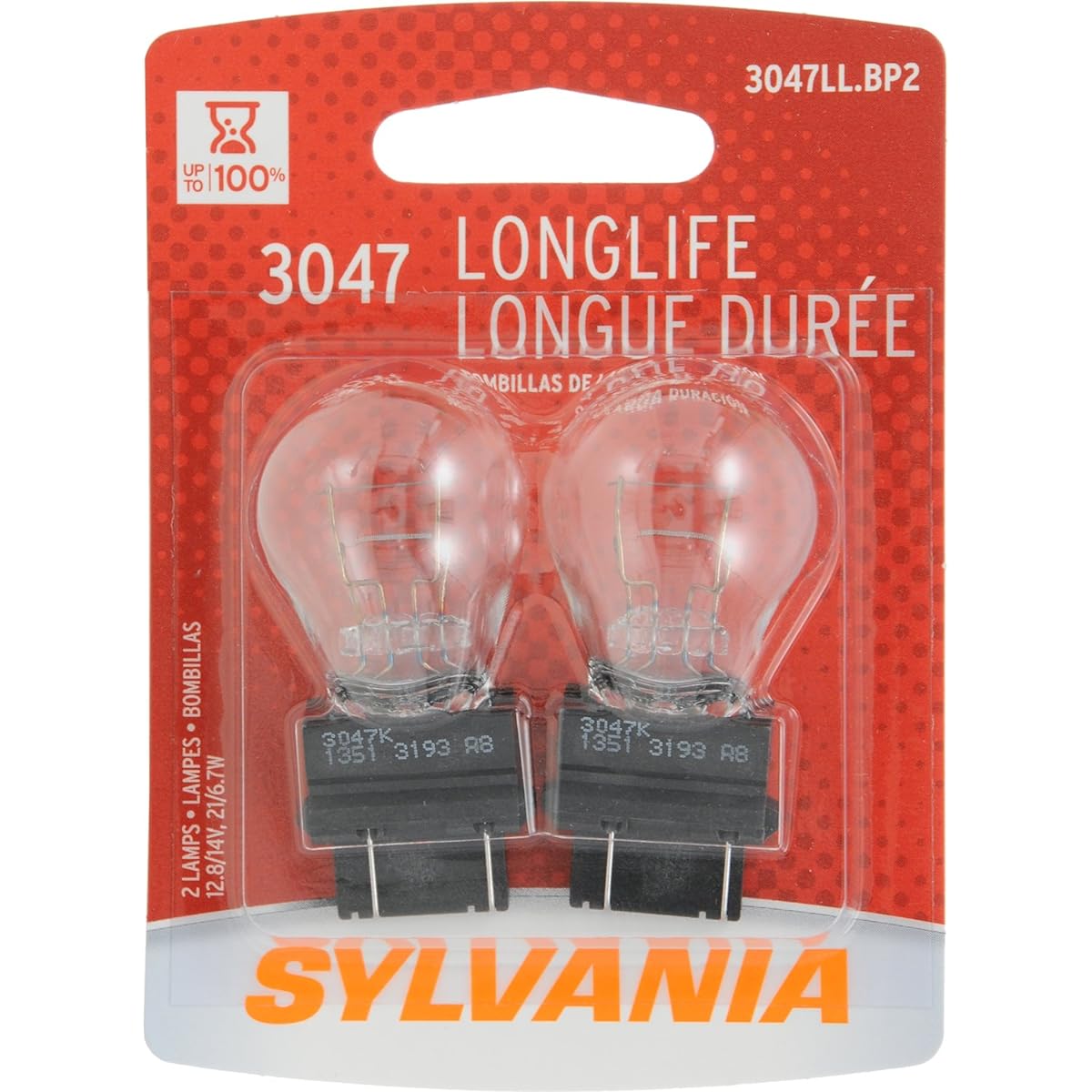 SYLVANIA 3047 Long Life Miniature Bulb, (Contains 2 Bulbs)