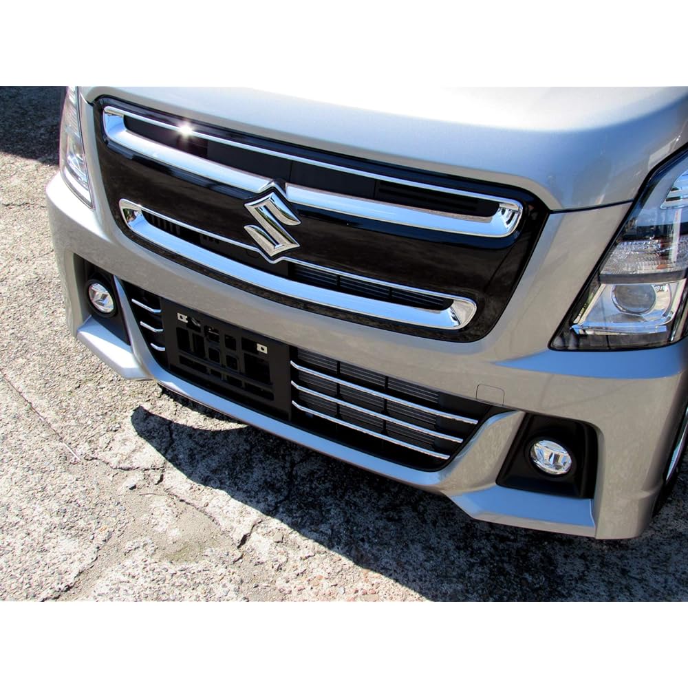 BRIGHTZ Wagon R Stingray 35 55 85 95 Super mirror stainless steel plating front bumper molding 6PC [FBUM-MOL-051] MH35S MH55S MH85S MH95S MH35 MH55 MH85 MH95 Wagon R Owl Stingray Stingray Stingray Stingray Stingray Hybrid Hybrid 26921