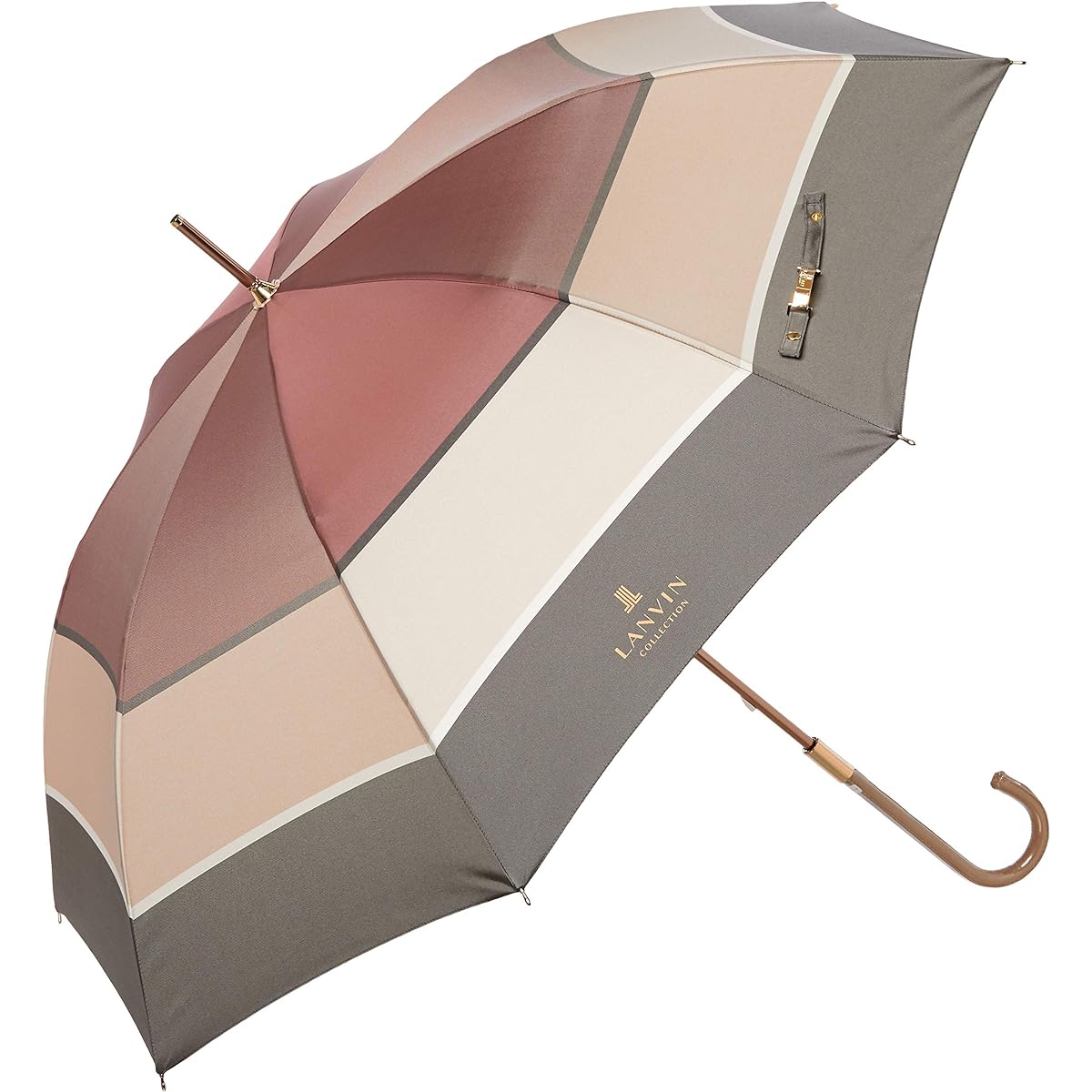 [Moonbat] LANVIN COLLECTION Rain Long Umbrella Lightweight 58cm Yarn-dyed Color Block Mocha Brown 4522408972384 Women's 21-083-10574-00-23-58 Mocha Brown Outer Rib Length 58cm