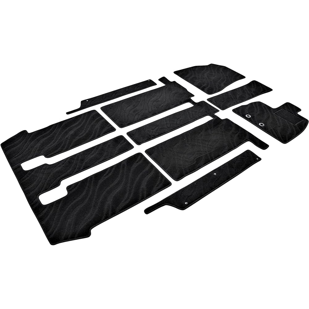 Fenice Car Mat Floor Mat Step Mat Domestic Production (For Toyota Noah Voxy 80 Series 7 Seater Gasoline Car) Wave Black Non-Slip Shape Resistant to Slip Car Mat (Car Parts Specialty Store)