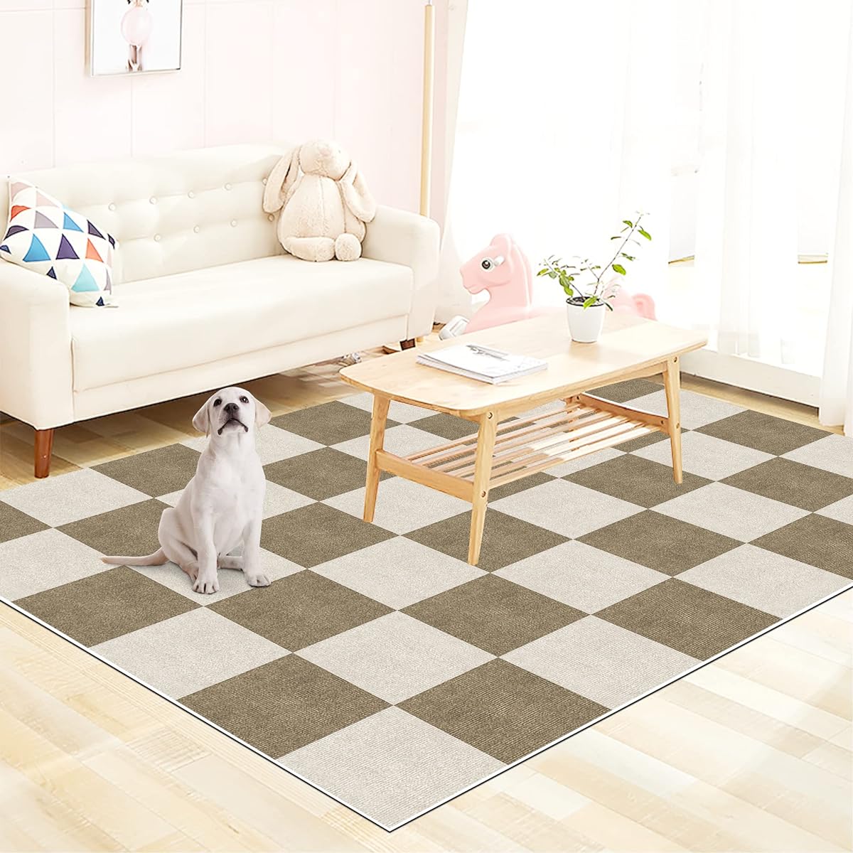 Joint Mat, Tile Carpet, Tile Mat [30*30cm* 40 Sheets] VOTUDX Suction Mat, Pet, Large Size, Floor, Children, Pets, Joint Carpet, Just Place It, Thinness: 4mm, Soundproof Sheet, Cold Protection, Heat Retention, Anti-slip for Children/Elderly/Pets, Cats, Do