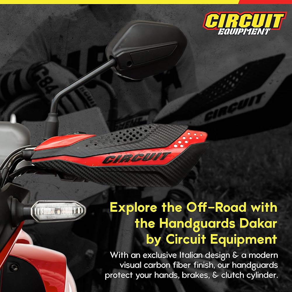 Circuit equipment hand guard dakar carbon/red
