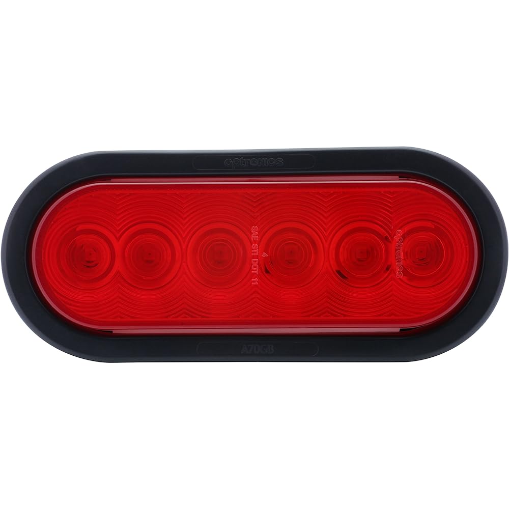 OPTRONICS TLL12RK 6 inch Oval Shield LED Tail Light Kit Red