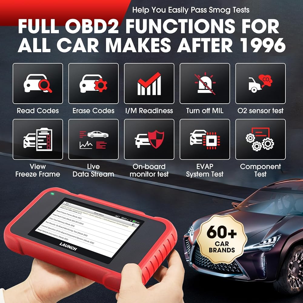 LAUNCH CRP123E OBD2 Scanner Engine Slans Mission ABS SRS Scan Tool Code Leader Oil Reset SAS Reset Throttle Adapter Wi-Fi Update Automatic VIN Car Diagnosis Tool All model compatible version CRP123