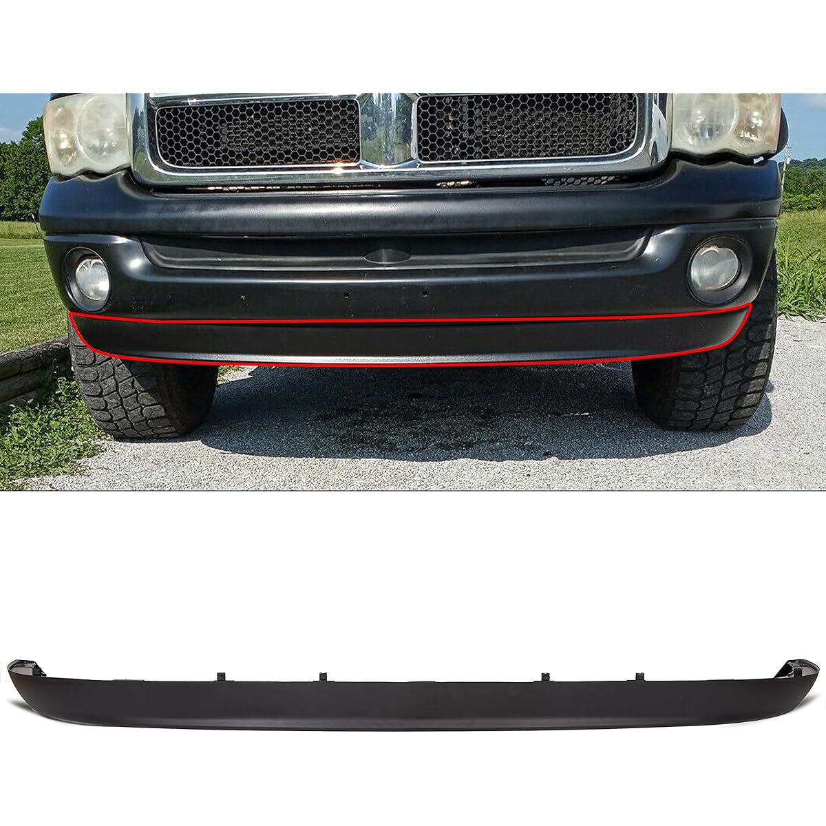 ECOTRIC Bumper Bang Balance Aer Devil Dum DODGE 2002-2008 RAM 1500 & 2003-2009 RAM 2500 3500 3500 CH1090125 55077337AB 5077337AD Replacement