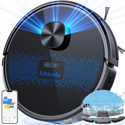 Robot Vacuum Cleaner, 3000Pa, Strong Suction, High Precision Mapping Function, Cleaning Robot, Equipped with Laser, Wet Wiping, Dual Use, 5 Maps, 10 No Entry, Quiet, Automatic Charging, Fall and Collision Prevention, WiFi Alexa, Compatible with Flooring/