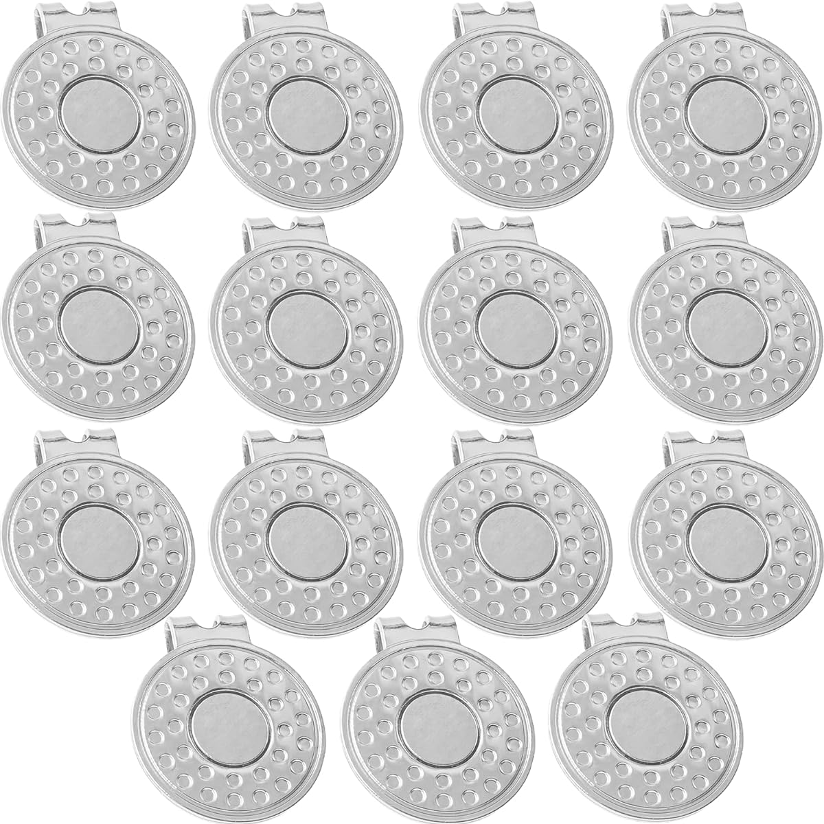 6 9 12 15PCS Golf Marker with Magnet Base Hat Clip Magnet Golf Cap Clip Golf Marker Holder (Applicable to Golf Caps) Nickel Plated Alloy Clip (Applicable to Metal Golf Markers) Professional Golf Training Auxiliary Parts