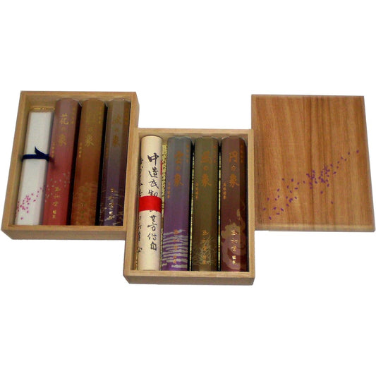 Tamatsudo incense sticks, fragrant elephant, six types, with incense holder #6621