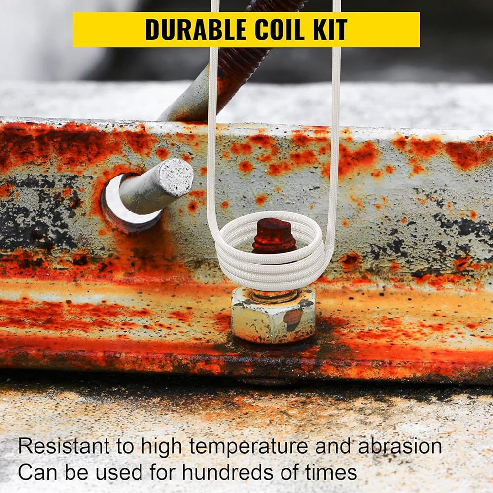VEVOR guided heater coil kit 8 The most used Induction heater coil Various long -term heat resistance IH heater tool flexibility and long -life bolts and nuts removal