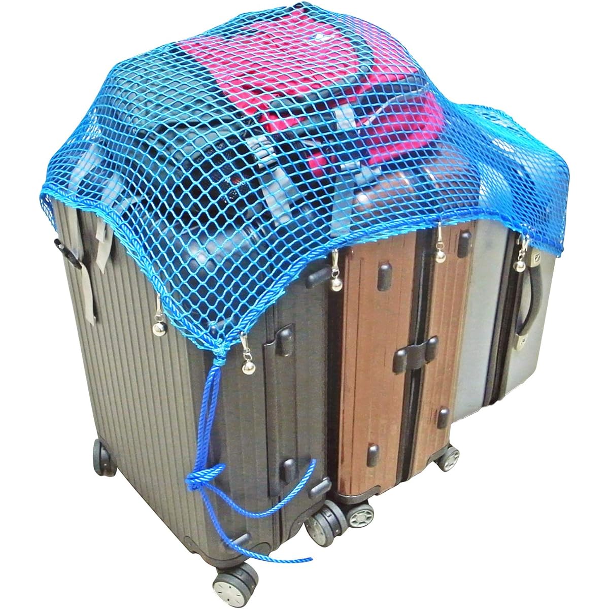 Matsuura Industries Net with Bell, W Effect of Net and Bell, Anti-Theft Net with Bell NET-BELL-2736BLUE 2.7X3.6m 15mm Square Eyes Blue