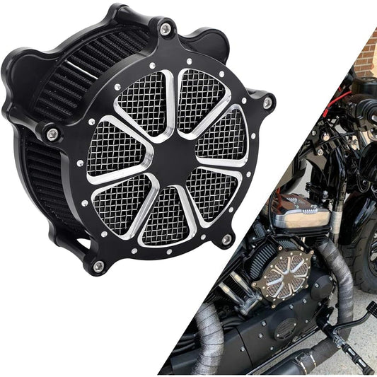 Bid4ze Motorcycle Grid Black Core Black Air Cleaner Filter Harley Dyna Super Glide Street Bob Lowrider Fat Bob Wide Glide 1993-2016