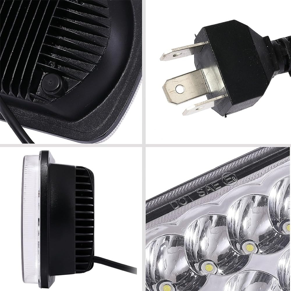 VOUKE 2 pieces 5x7 6x7 6x7 inch 60W rectangular high/low shield beam LED light ranger YJ celloky XJ truck 4X4 off -road headlamp replacement H6054 H6054 H6054LL 69822 6052 6052 6052 With plug