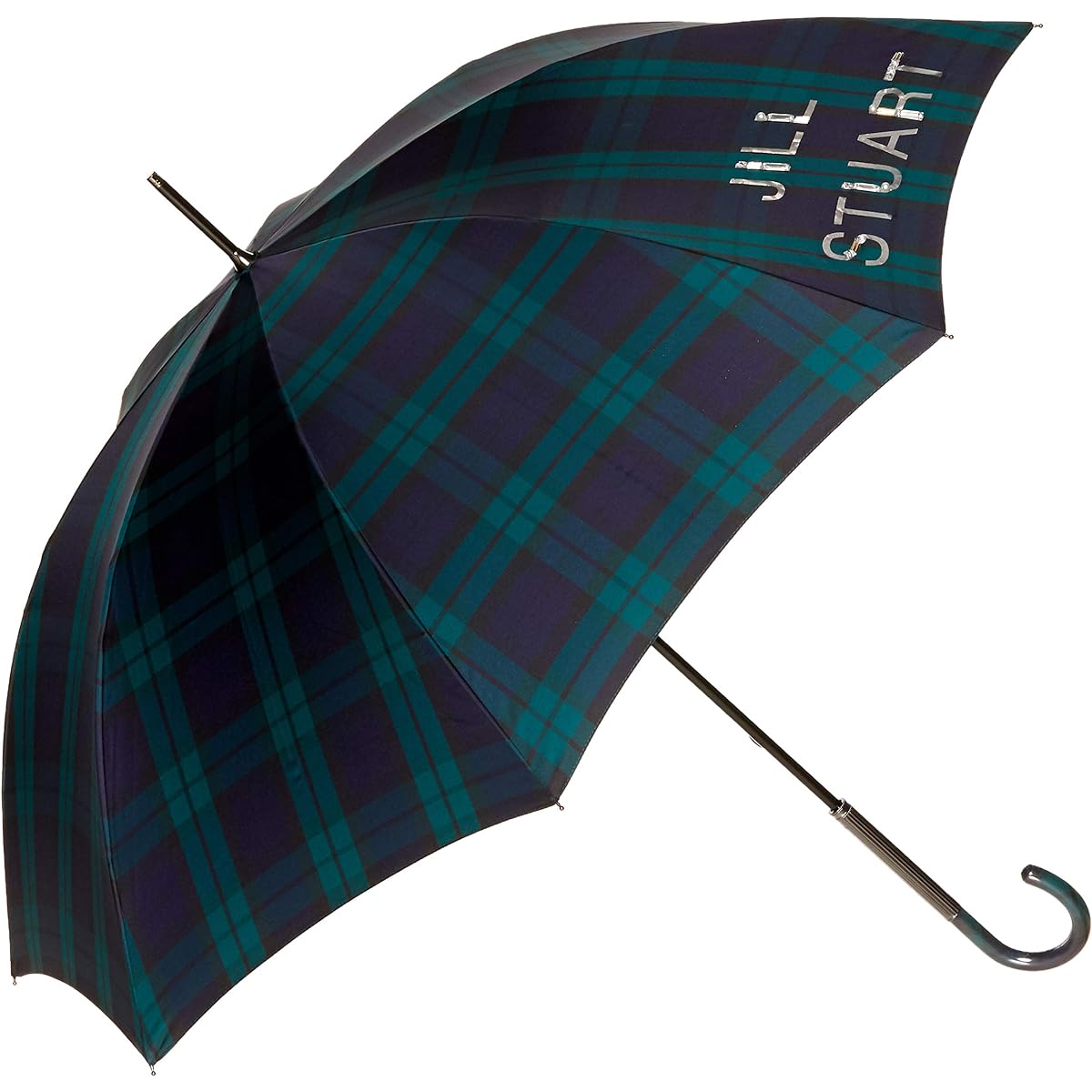 [Jill Stuart] AURORA 1JI 11035-35 Logo Bead Processed Yarn-dyed Checkered Long Umbrella Women's Navy Japan Rib 60cm (FREE Size)