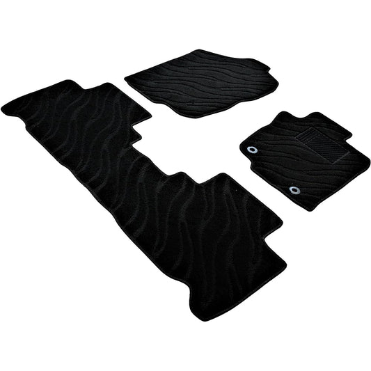 Fenice Car Mat Floor Mat Domestic Production (Toyota Harrier Harrier Hybrid 60 Series) <For Early Years> Wave Black Anti-Slip Shape Resistant to Slip Car Mat (Car Parts Specialty Store)