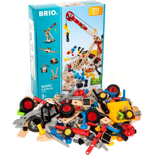 BRIO Builder Activity Set [210 pieces in total] Ages 3 and up (Carpenter Tool Play Toy Educational Toy) 34588