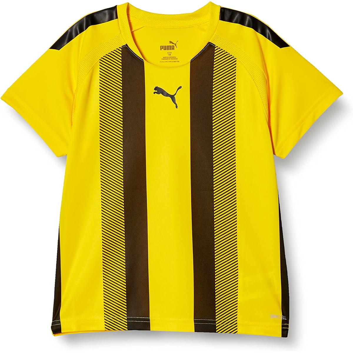 [PUMA] Soccer Absorbent Quick Drying Short Sleeve T-Shirt TEAMLIGA Striped Game Shirt JR 705147 Kids