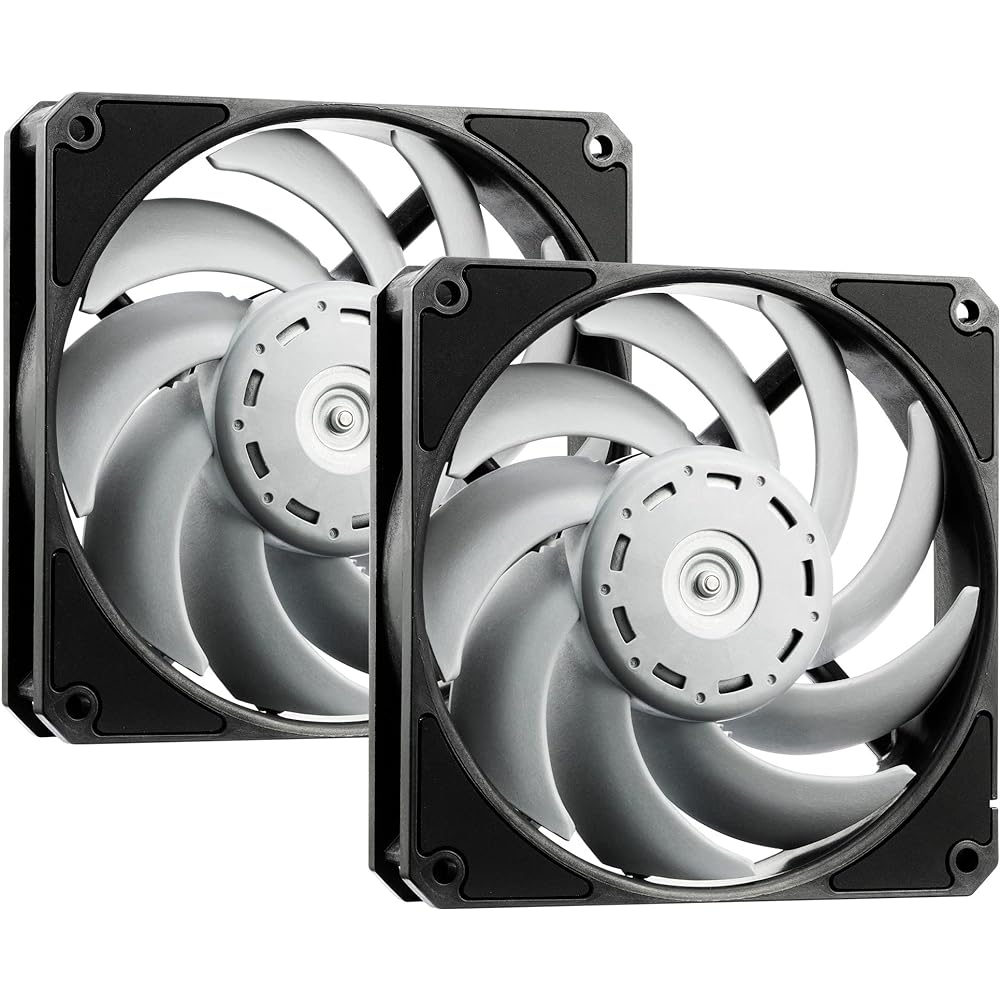 XPG VENTO PRO 120 PWM Case Fan 12cm 120mm Set of 2 [NIDEC Gentle Typhoon Base Max 28dBA / 2150rpm] VENTOPRO120PWM-DS