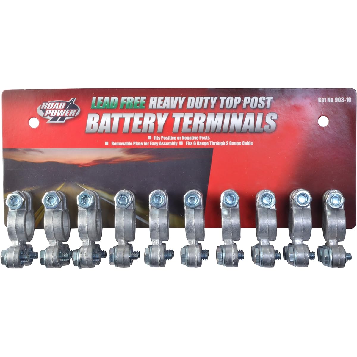 Coleman Cable Heavy Duty Top Post Universal Battery Terminal 903 – 10 – Pack of 10