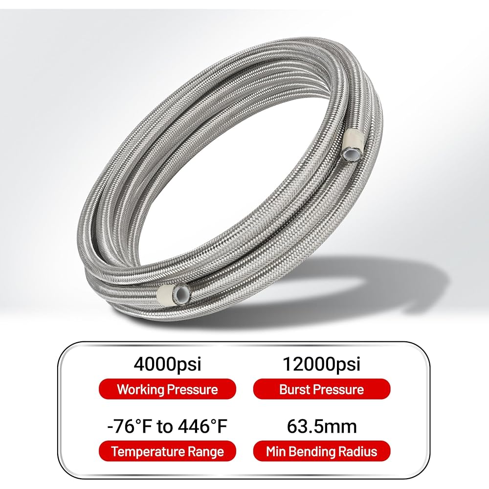 EVIL ENERGY 4AN PTFE Fuel Line Kit an4 E85 Fuel Hose Line 10 Feet