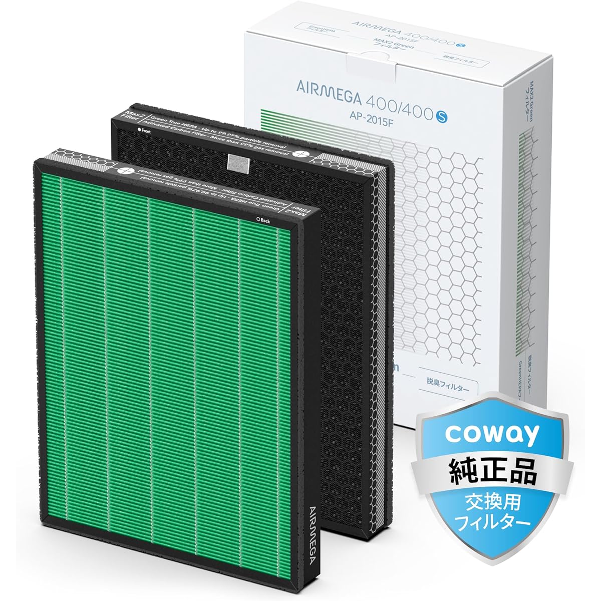 COWAY Air Purifier AIRMEGA 400 Air Mega Replacement MAX2 Green Filter Set of 2