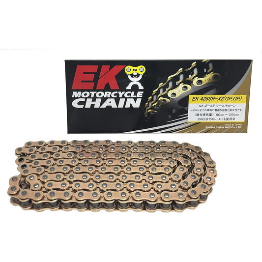 EK QX Ring Seal Chain 428SR-X2 Gold 108L [Caulking Joint] -