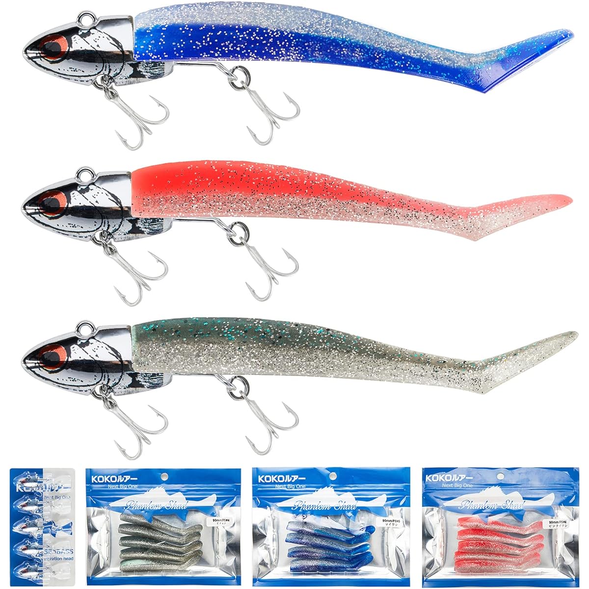 [KOKO Lure] Seabass Lure Flounder Jig Head Set of 5 11g 16g 22g 28g Seabass Jig Head Worm Flounder Vibration Jig Head