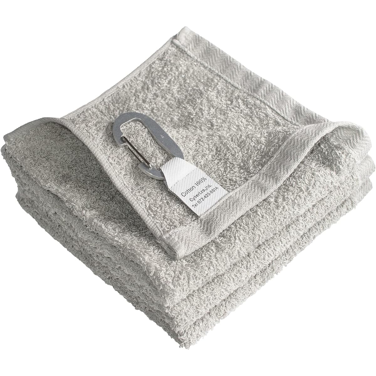 [Tabarat] Towel Set of 3 with Carabiner Sports Golf Outdoor Senshu Towel (Gray)