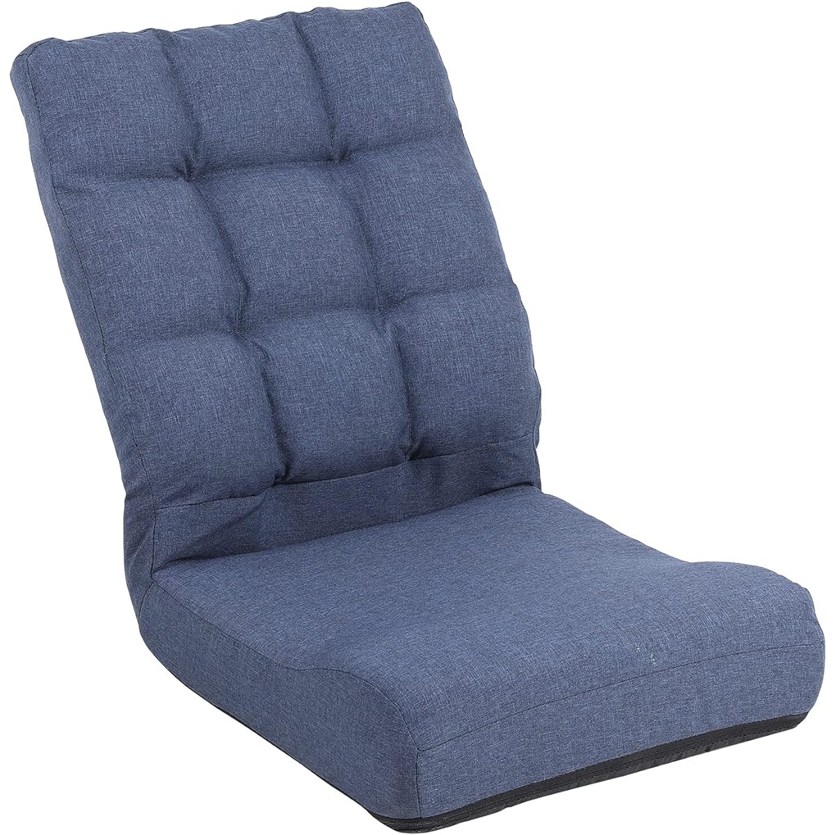 KYODA Seat Chair, Foldable Ventilated Type, Reclining, 6 Levels Adjustable, High Back, Fluffy, Compact, Memory Foam Urethane, Mesh Floor Chair, JP-JT8858BL Blue