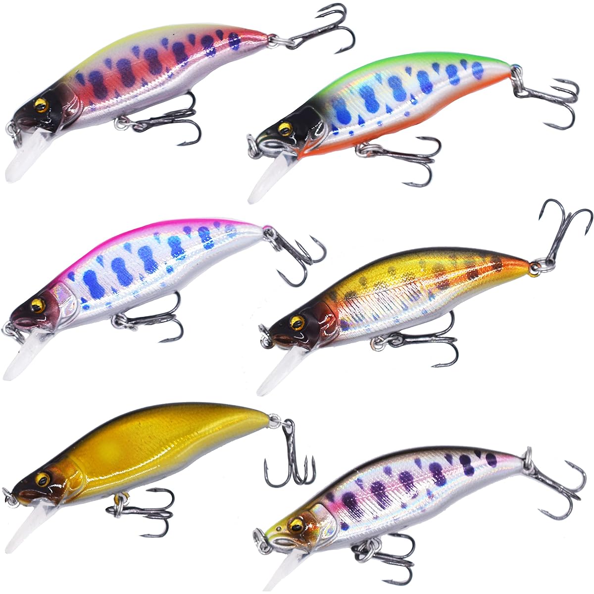 [PB Lure] Mountain Stream Minnow 51FS 51mm 4.5g Mountain Stream Trout Black Bass (Set of 6 Colors)