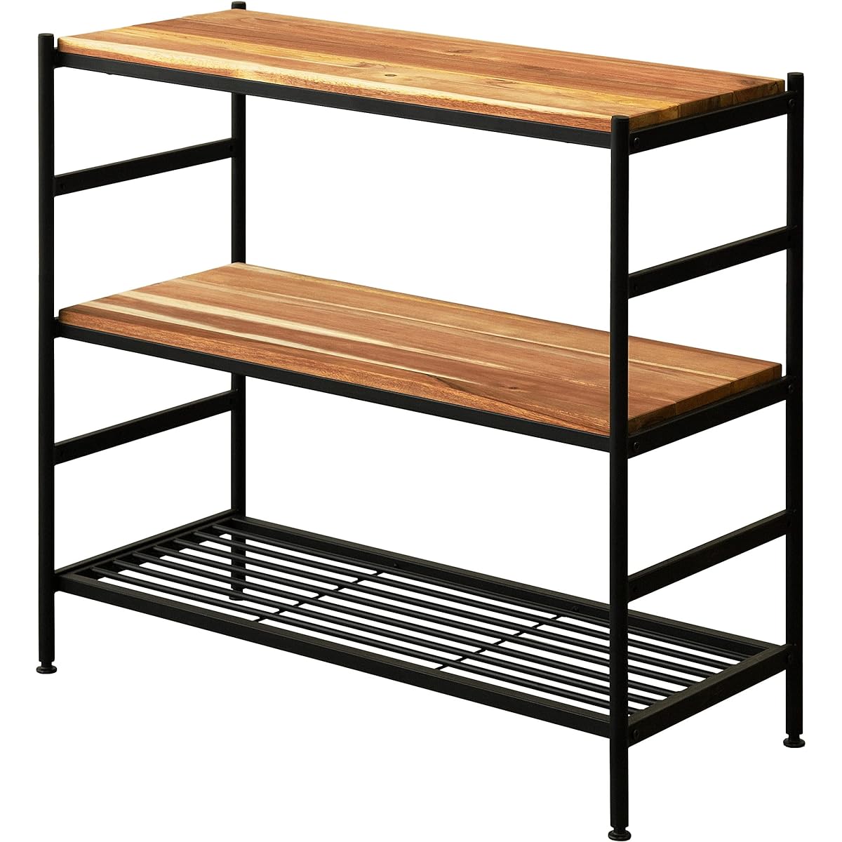 Garden Iron*Wood Acacia Display Rack 3 Tiers Width 91cm x Depth 40.5cm x Height 85cm Natural Wood Oil Finish ADR-903