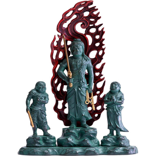 Buddha statue Doji Fudo Myoo 16cm (painted in bronze) Buddhist sculptor: Hideun Makita Original model ___ (born in the year of the Rooster) Zodiac guardian principal image Fudo Sanzon Takaoka bronze ware (Doji Fudo Myoo B)