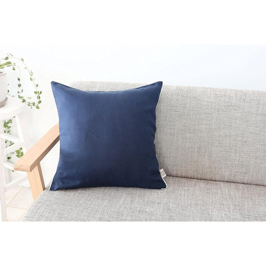 DDintex Cushion Cover 80 Linen Navy 70 x 70cm (with piping) [Made with Japanese linen]