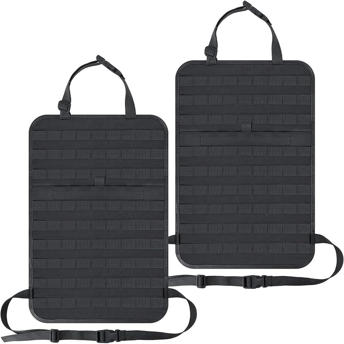IRONSEALS Car Seat Back Organizer Tactical MOLLE Panel Panel Slackproof Cover Protector Nylon Car Seat Back Hanger Bag Pad 2 Pack